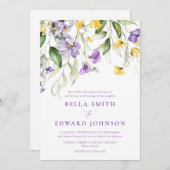 Elegante Lavendel Waterverf Floral Formal Bruiloft Kaart (Voorkant / Achterkant)