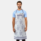 Elegante Lavendel Waterverf Floral Pattern Schort (Gedragen)