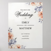 Elegante Lavendel Waterverf Trouwposter Poster (Voorkant)