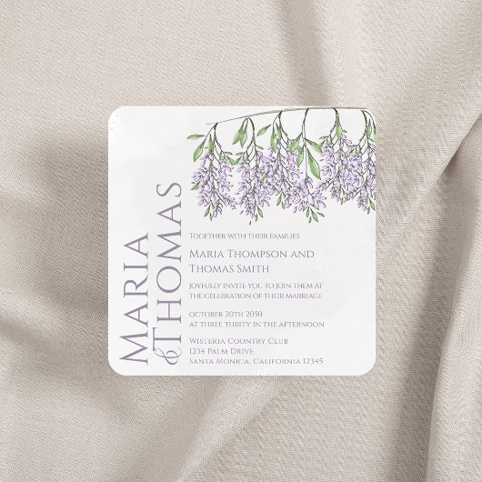 Elegante Lavendel Wedding Wisteria Custom Kaart