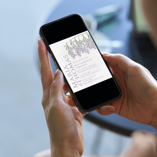 Elegante Lavendel Wedding Wisteria Custom Kaart