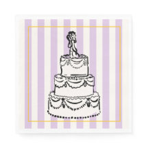 Elegante Lavendel Whimsical Strepen Trouwtaart
