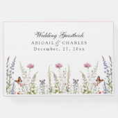 Elegante Lavendel & Wildflower Bloom Gastenboek (Achterkant)