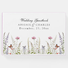 Elegante Lavendel & Wildflower Bloom Gastenboek