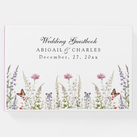 Elegante Lavendel & Wildflower Bloom Gastenboek (Voorkant)