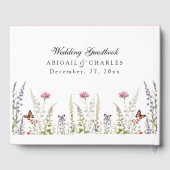 Elegante Lavendel & Wildflower Bloom Gastenboek (Achterkant)