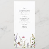 Elegante Lavendel & Wildflower Bloom Menu (Achterkant)