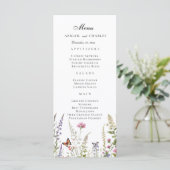 Elegante Lavendel & Wildflower Bloom Menu (Staand voorkant)