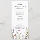 Elegante Lavendel & Wildflower Bloom Menu (Voorkant)