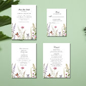 Elegante Lavendel & Wildflower Bloom RSVP-kaart RSVP Kaartje