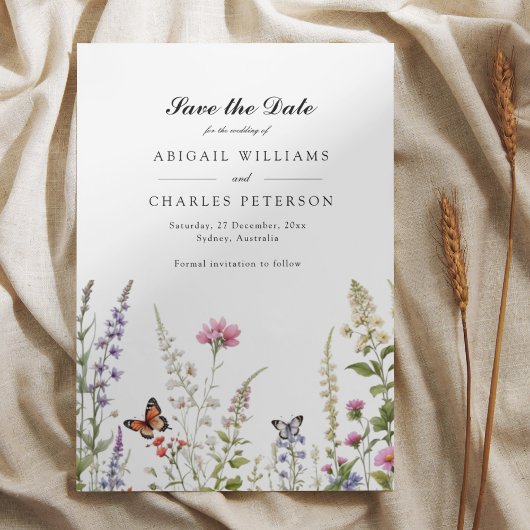 Elegante Lavendel & Wildflower Bloom Save the date