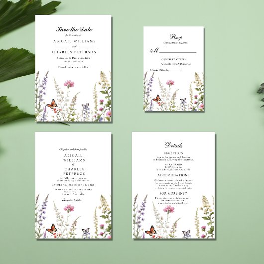 Elegante Lavendel & Wildflower Bloom Save the date