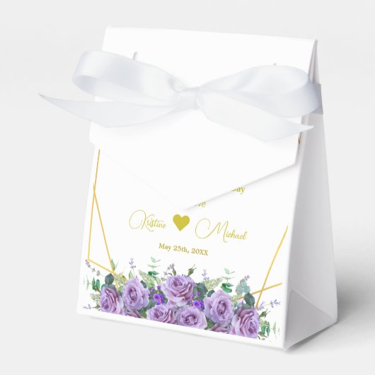 Elegante Lavendel Wildflower Custom Bedankdoosjes (Voorkant Zijde)