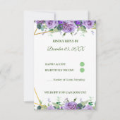 Elegante Lavendel Wildflower Custom RSVP Kaartje (Voorkant)