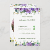 Elegante Lavendel Wildflower Custom RSVP Kaartje (Voorkant / Achterkant)