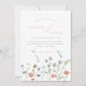 Elegante Lavendel Wildflowers Dragonflies bruiloft Kaart (Voorkant)