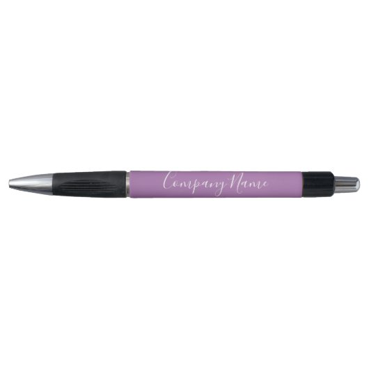 Elegante Lavendel Wit Script Tekst Bedrijfsnaam Pen (Voorkant)
