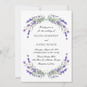 Elegante lavendelbloemen violette bruiloft kaart (Voorkant)