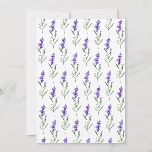 Elegante lavendelbloemen violette bruiloft kaart (Achterkant)