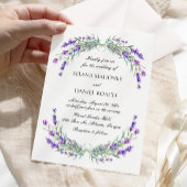 Elegante lavendelbloemen violette bruiloft kaart