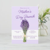 Elegante lavendelboeket Moederdag brunch Kaart (Staand voorkant)