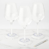 Elegante lavendelkrans bruiloftsgeschenk wijnglaslabel (Set)