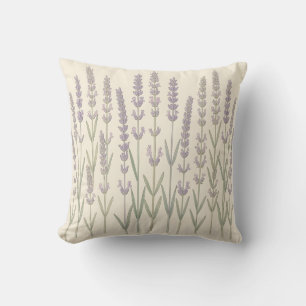 Elegante lavendelstengels Zachte paarse botanische Kussen