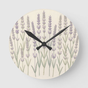 Elegante lavendelstengels Zachte paarse botanische Ronde Klok