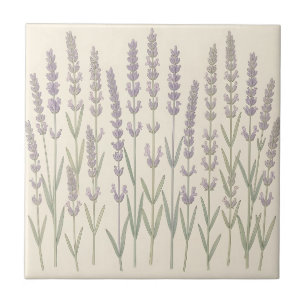 Elegante lavendelstengels Zachte paarse botanische Tegeltje