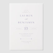 Elegante Lavendelsterren Vellum Uitnodigingen (Voorkant)