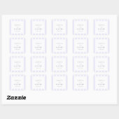 Elegante lavendelstrepen vierkante sticker (Vel)