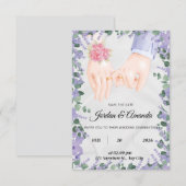 elegante lavendelvelden uitnodiging (Voorkant / Achterkant)