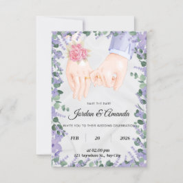 elegante lavendelvelden uitnodiging