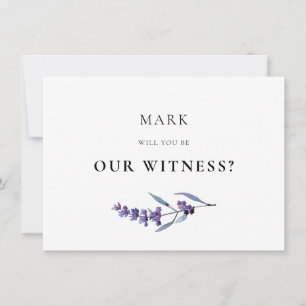 Elegante Lavender Witness Proposal Kaart