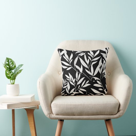Elegante Leaf botanische print gooi kussen (Stoel)