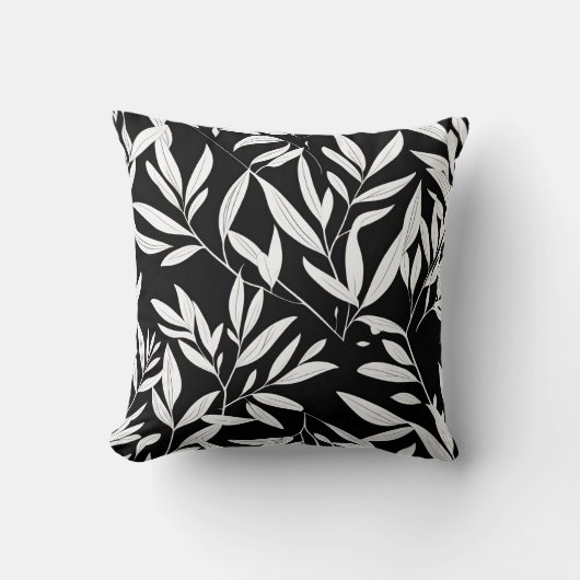 Elegante Leaf botanische print gooi kussen (Voorkant)