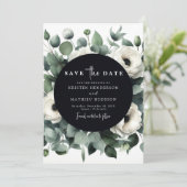 Elegante Leaf Eucalyptus digitale bruiloft Save The Date (Staand voorkant)