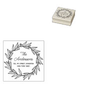 Elegante Leaf Krans Familie Botanisch Rubberstempel (Gestempeld)