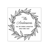 Elegante Leaf Krans Familie Botanisch Rubberstempel (Afrduk)