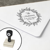 Elegante Leaf Krans Familie Botanisch Rubberstempel