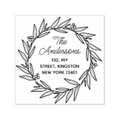 Elegante Leaf Krans Familie Botanisch Zelfinktende Stempel (Design)