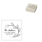 Elegante Leaf Krans familie Rubberstempel (Gestempeld)