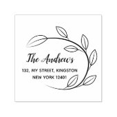Elegante Leaf Krans familie Zelfinktende Stempel (Design)