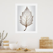 Elegante Leaf Naturen Vein Artprint Poster (Keuken)