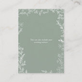 Elegante Leaf Sage Green Monogram Wedding Details Informatiekaartje (Achterkant)