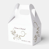 Elegante Leaf Swirl Bruiloft Favor Box Bedankdoosjes (Voorkant Zijde)