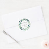 Elegante Leafy Waterverf Botanische bruiloft Ronde Sticker (Envelop)