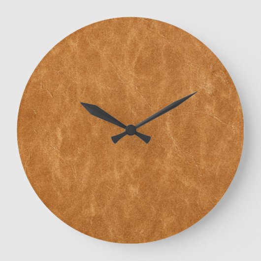 Elegante lederen achtergrond textuur grote klok (Voorkant)