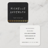 Elegante lederen gouden sierlijst | Stylist Klantenkaartje (Voorkant / Achterkant)