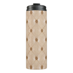 Elegante lederen textuur: luxueus materiaal thermosbeker